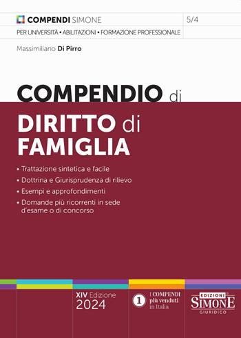 Compendio di diritto di famiglia  - Libro Edizioni Giuridiche Simone 2024, Compendi | Libraccio.it