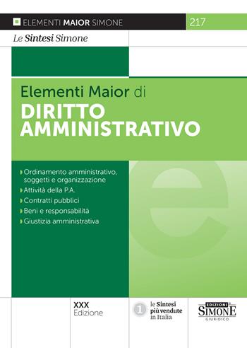 Elementi di diritto amministrativo  - Libro Edizioni Giuridiche Simone 2024, Elementi maior | Libraccio.it