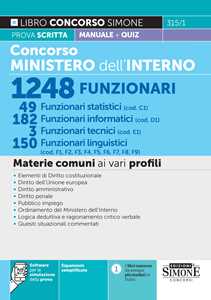 Concorso Ministero Dell'interno 1248 Funzionari. 49 Funzionari St...