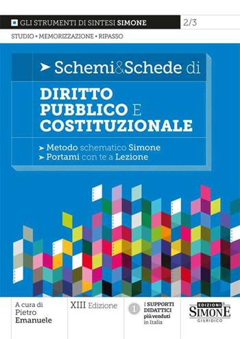 Schemi & schede di diritto pubblico e costituzionale  - Libro Edizioni Giuridiche Simone 2024, Schemi & Schede | Libraccio.it