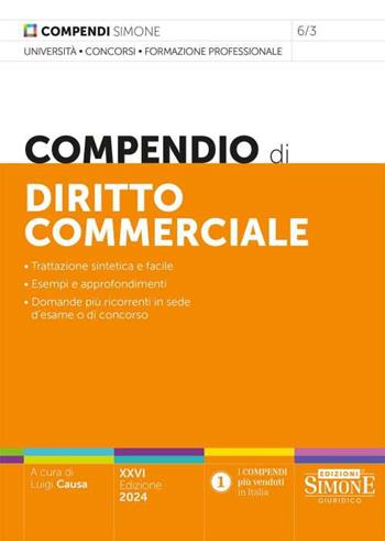 Compendio di diritto commerciale  - Libro Edizioni Giuridiche Simone 2024, Compendi | Libraccio.it