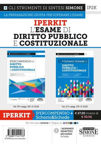 Iperkit esame di diritto pubblico e costituzionale: Ipercompendio diritto pubblico e costituzionale-Schemi & schede di diritto pubblico e costituzionale  - Libro Edizioni Giuridiche Simone 2024, Ipercompendi | Libraccio.it