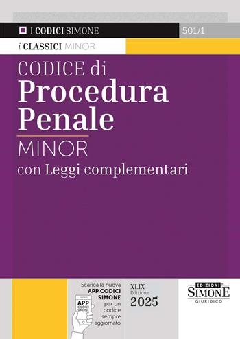 Codice di procedura penale. Leggi complementari. Ediz. minor. Con espansione online  - Libro Edizioni Giuridiche Simone 2024 | Libraccio.it