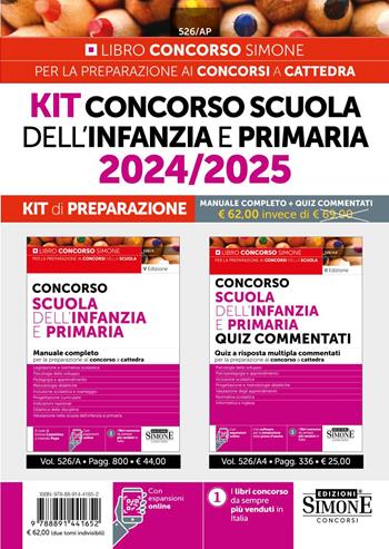 Concorso scuola dell'infanzia e primaria 2024/2025. Kit di preparazione. Nuova ediz. Con espansioni online. Con software di simulazione  - Libro Edizioni Giuridiche Simone 2024, Concorsi nella scuola | Libraccio.it