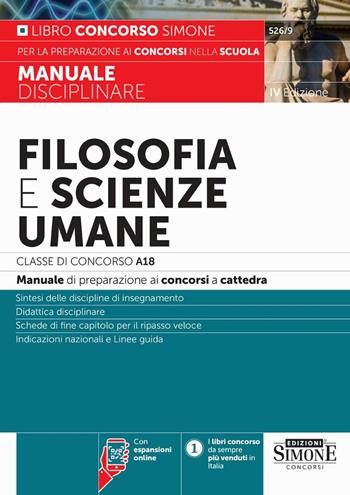Filosofia e scienze umane. Classe di concorso A18 (ex A036). Manuale disciplinare per la preparazione ai concorsi a cattedra. Con espansioni online  - Libro Edizioni Giuridiche Simone 2025, Concorsi nella scuola | Libraccio.it