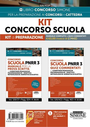 Kit Concorso Scuola. Kit di preparazione. Manuale completo + quiz commentati. Con espansioni online. Con software online per la simulazione della prova  - Libro Edizioni Giuridiche Simone 2025, Concorsi nella scuola | Libraccio.it