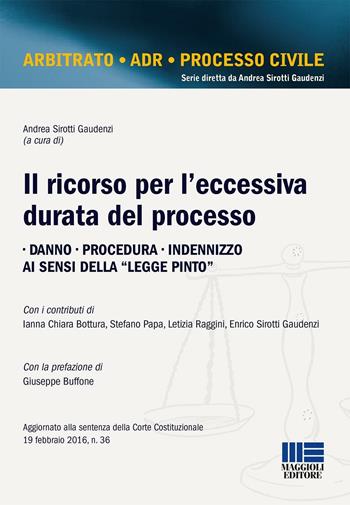 Il ricorso per l'eccessiva durata del processo  - Libro Maggioli Editore 2016, Legale | Libraccio.it