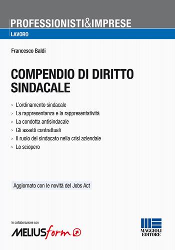 Compendio di diritto sindacale - Francesco Baldi - Libro Maggioli Editore 2015, Professionisti & Imprese | Libraccio.it