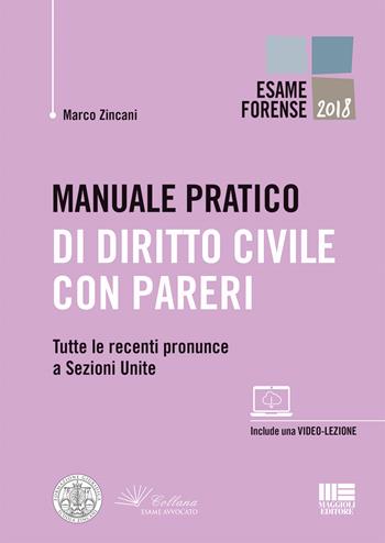 Manuale pratico di diritto civile con pareri. Tutte le recenti pronunce a Sezioni Unite - Marco Zincani - Libro Maggioli Editore 2018, Legale | Libraccio.it