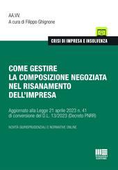 Come gestire la composizione negoziata nel risanamento dell'impresa