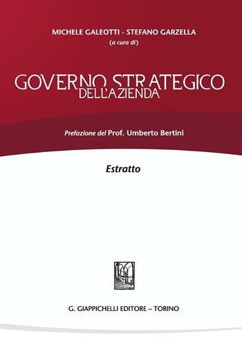 Governo strategico dell'azienda. Estratto  - Libro Giappichelli 2016 | Libraccio.it