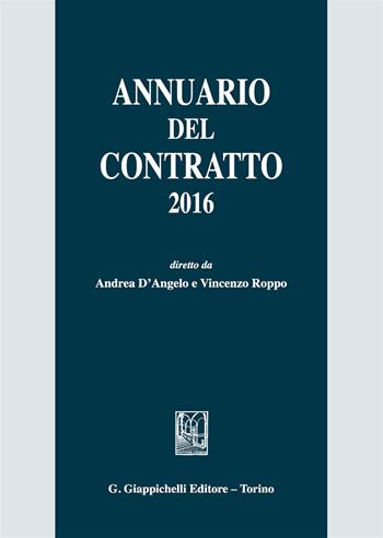Annuario del contratto 2016  - Libro Giappichelli 2017 | Libraccio.it