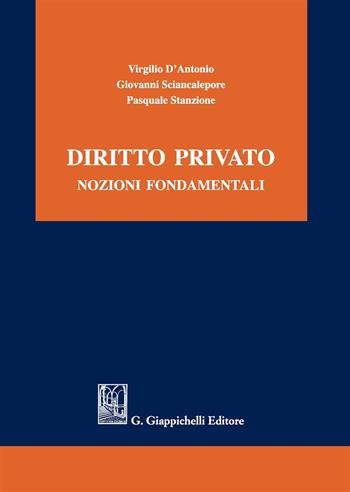 Diritto privato. Nozioni fondamentali - Virgilio D'Antonio, Giovanni Sciancalepore, Pasquale Stanzione - Libro Giappichelli 2019 | Libraccio.it