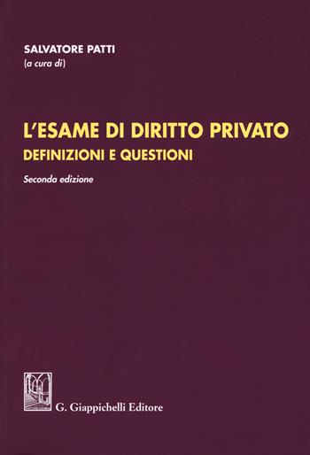 L'esame di diritto privato. Definizioni e questioni  - Libro Giappichelli 2019 | Libraccio.it
