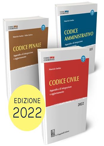 Codice penale-Codice amministrativo-Codice civile. Appendici di integrazione e aggiornamento 2022. Kit - Maurizio Santise, Fabio Zunica - Libro Giappichelli 2022 | Libraccio.it