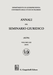Annali del seminario giuridico dell'università di Palermo. Vol. 62