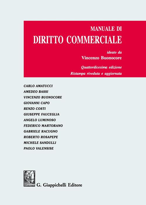 Manuale di diritto commerciale - Libro Giappichelli 2020