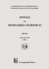 Annali del seminario giuridico dell'università di Palermo. Vol. 63