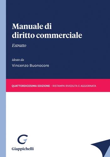Manuale di diritto commerciale. Estratto  - Libro Giappichelli 2022 | Libraccio.it