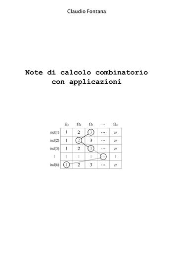 Note di calcolo combinatorio con applicazioni - Claudio Fontana - Libro ilmiolibro self publishing 2023, La community di ilmiolibro.it | Libraccio.it