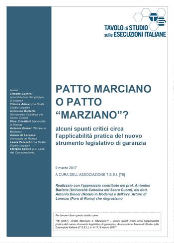 Patto marciano o patto «marziano»? Alcuni spunti critici circa l'applicabilità pratica del nuovo strumento legislativo di garanzia  - Libro Youcanprint 2017, Youcanprint Self-Publishing | Libraccio.it