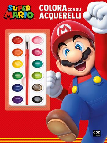 Super Mario. Colora con gli acquerelli. Ediz. illustrata. Con acquerelli. Con pennello  - Libro Ape Junior 2024 | Libraccio.it