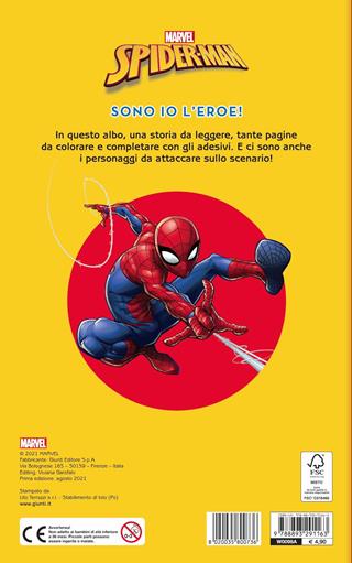Spider-Man. Sono io l'eroe! Con adesivi. Ediz. illustrata  - Libro Marvel Libri 2021, Staccattacca & colora | Libraccio.it