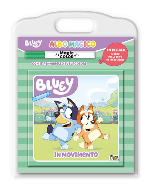 In movimento. Albo magico. Bluey. Ediz. a colori. Con dado delle sfide. Con pennarello  magica - Cristina