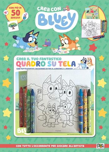 Crea il tuo fantastico quadro su tela. Crea con Bluey. Ediz. a colori. Con quadro su tela, pastelli. Con Adesivi - Cristina Panzeri - Libro Pon Pon Edizioni 2024 | Libraccio.it