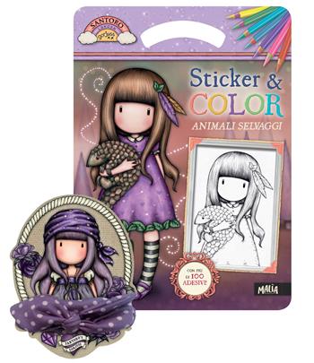 Animali selvaggi. Gorjuss. Sicker & Color. Ediz. a colori. Ediz. a spirale. Con bandana viola  - Libro Pon Pon Edizioni 2024 | Libraccio.it