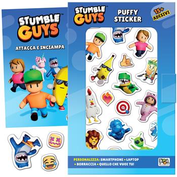 Attacca e inciampa. Puffy sticker. Stumble guys. Ediz. a colori - Lucia Marenzi - Libro Pon Pon Edizioni 2024 | Libraccio.it