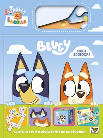 Oggi si gioca! Taglia e incolla. Bluey. Ediz. a colori. Con forbicina in plastica - Lisa Capiotto - Libro Pon Pon Edizioni 2025 | Libraccio.it