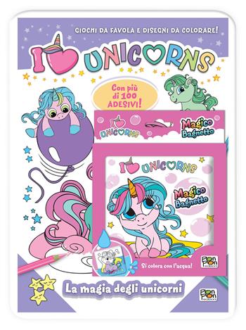 La magia degli unicorni-Magico bagnetto. I love unicorns. Activity book. Con adesivi. Ediz. a colori - Lisa Capiotto - Libro Pon Pon Edizioni 2026 | Libraccio.it