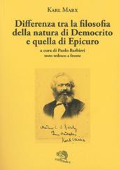 Differenza tra la filosofia della natura di Democrito e quella di Epicuro. Testo tedesco a fronte