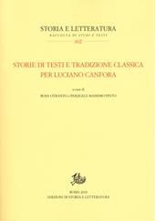 Storie di testi e tradizione classica per Luciano Canfora