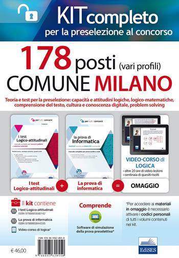 Concorso 178 Posti Comune di Milano. Kit per la preselezione. per accesso online  - Libro Edises 2017, Professioni & concorsi | Libraccio.it