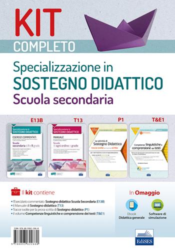 Kit completo Specializzazione sostegno didattico Scuola secondaria. Manuale, eserciziari e tracce svolte per una preparazione completa a tutte le prove selettive. Con software di simulazione - Olimpia Rescigno - Libro Edises 2019, Concorso a cattedra | Libraccio.it
