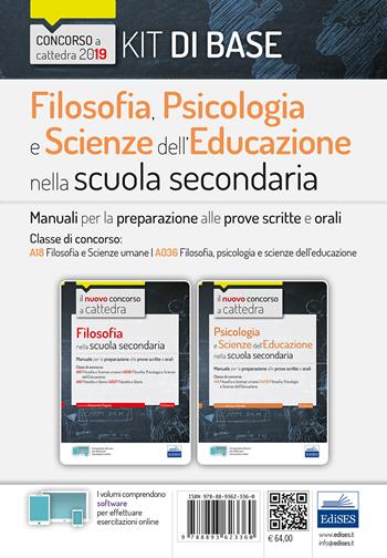 Kit filosofia, psicologia e scienze dell'educazione nella scuola secondaria. Manuali per la preparazione al concorso a cattedra classe A18 - Linda De Feo, Adriana Schiedi - Libro Editest 2019 | Libraccio.it