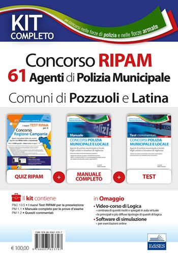 Kit concorso RIPAM 61 Agenti di Polizia Municipale nei Comuni di Pozzuoli e Latina. Manuale di preparazione, test di verifica e simulazioni d'esame. Con software di simulazione - Carla Iodice, Gennaro Lettieri - Libro Editest 2019, Professioni e concorsi | Libraccio.it