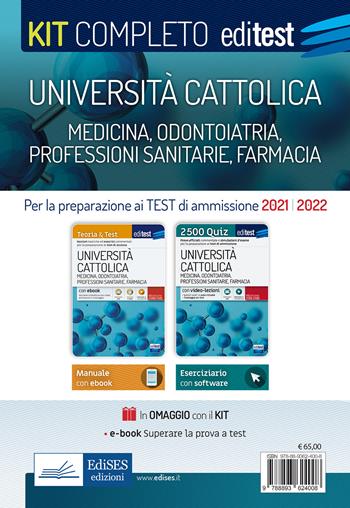 Kit completo EdiTEST. Università Cattolica. Medicina, odontoiatria, professioni sanitarie: Teoria & Test-2500 quiz. Con ebook. Con software  - Libro Editest 2021 | Libraccio.it