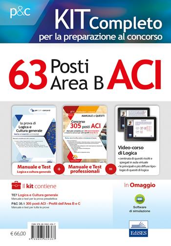 Kit completo per la preparazione al concorso 63 posti nell'ACI (area B). Manuale di preparazione, test di verifica online e simulazioni d'esame  - Libro Editest 2019, Professioni e concorsi | Libraccio.it