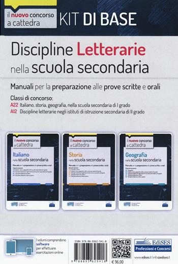 Kit discipline letterarie nella scuola secondaria. Manuali per la preparazione alle prove scritte e orali. Classi A22 - A12. Con software di simulazione  - Libro Edises 2020, Concorso a cattedra | Libraccio.it