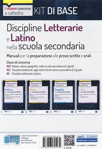 Kit discipline letterarie e latino nella scuola secondaria. Classi A22, A12 e A11. Con software di simulazione  - Libro Edises 2020, Concorso a cattedra | Libraccio.it