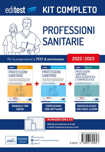 Kit completo test professioni sanitarie 2022: manuale di teoria e test-Test ammissione professioni sanitarie 2022: raccolta di 8.000 quiz. Con software di simulazione  - Libro Editest 2022, EdiTest Ammissioni universitarie | Libraccio.it