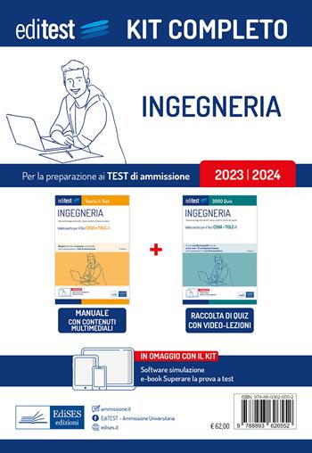 Kit completo TOLC-I Ingegneria. Con ebook: Superare la prova a test. Con software di simulazione  - Libro Editest 2023, EdiTest Ammissioni universitarie | Libraccio.it