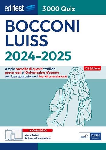 Editest. Bocconi Luiss. 3000 quiz. Ampia raccolta di quesiti tratti da prove reali e 10 simulazioni d’esame per la preparazione ai test di accesso. Con software di similazione  - Libro Editest 2023, EdiTest Ammissioni universitarie | Libraccio.it