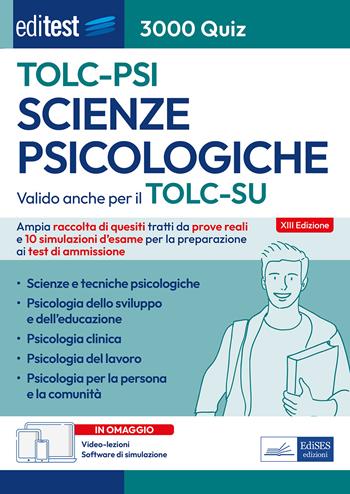 EdiTEST. Scienze psicologiche. 3000 Quiz. Ampia raccolta di quiz tratti da prove reali e 10 simulazioni per la preparazione ai test di ammissione. Con software di simulazione  - Libro Editest 2023, EdiTest Ammissioni universitarie | Libraccio.it