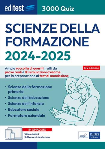 EdiTEST. Scienze della formazione. 3000 quiz. Ampia raccolta di quesiti tratti da prove reali e 10 simulazioni d'esame per la preparazione ai test di accesso. Con software di simulazione  - Libro Editest 2023, EdiTest Ammissioni universitarie | Libraccio.it