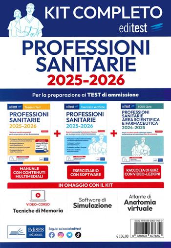 EdiTest. Kit test professioni sanitarie completo. Con software di simulazione  - Libro Editest 2025, EdiTest Ammissioni universitarie | Libraccio.it