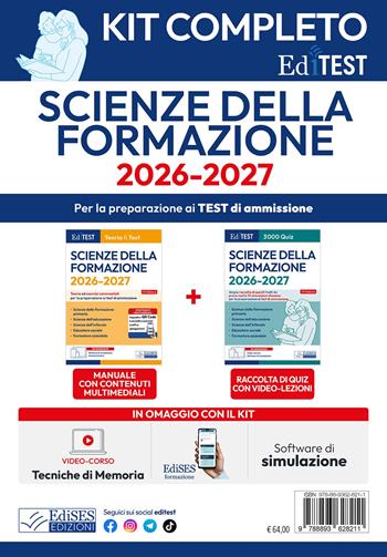 Kit completo EdiTEST Scienze della formazione.  - Libro Editest 2026, EdiTest Ammissioni universitarie | Libraccio.it